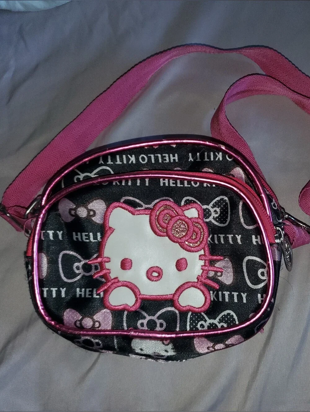 Girl's Hello Kitty Pink & Black Crossbody Bag